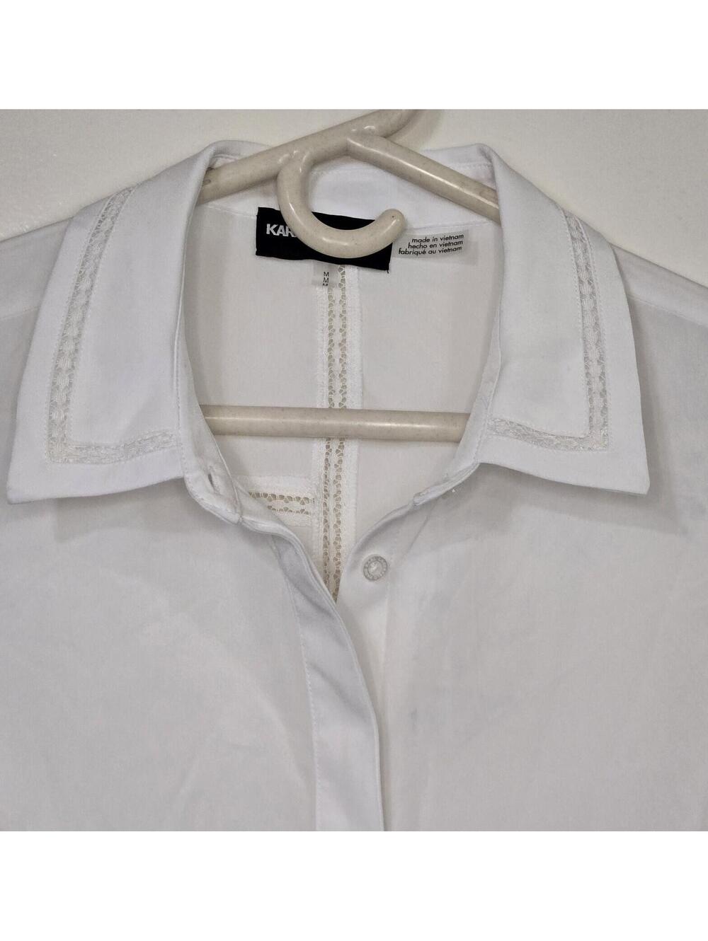 Karl Lagerfeld Sleeveless Button Up Blouse White Medium NWT Top New Wirh Tags - Picture 2 of 7